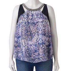 Plus Size Jennifer Lopez Snakeskin Chiffon Tank